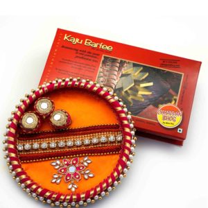 Send Decorative Thaal with Kaju Barfee USA