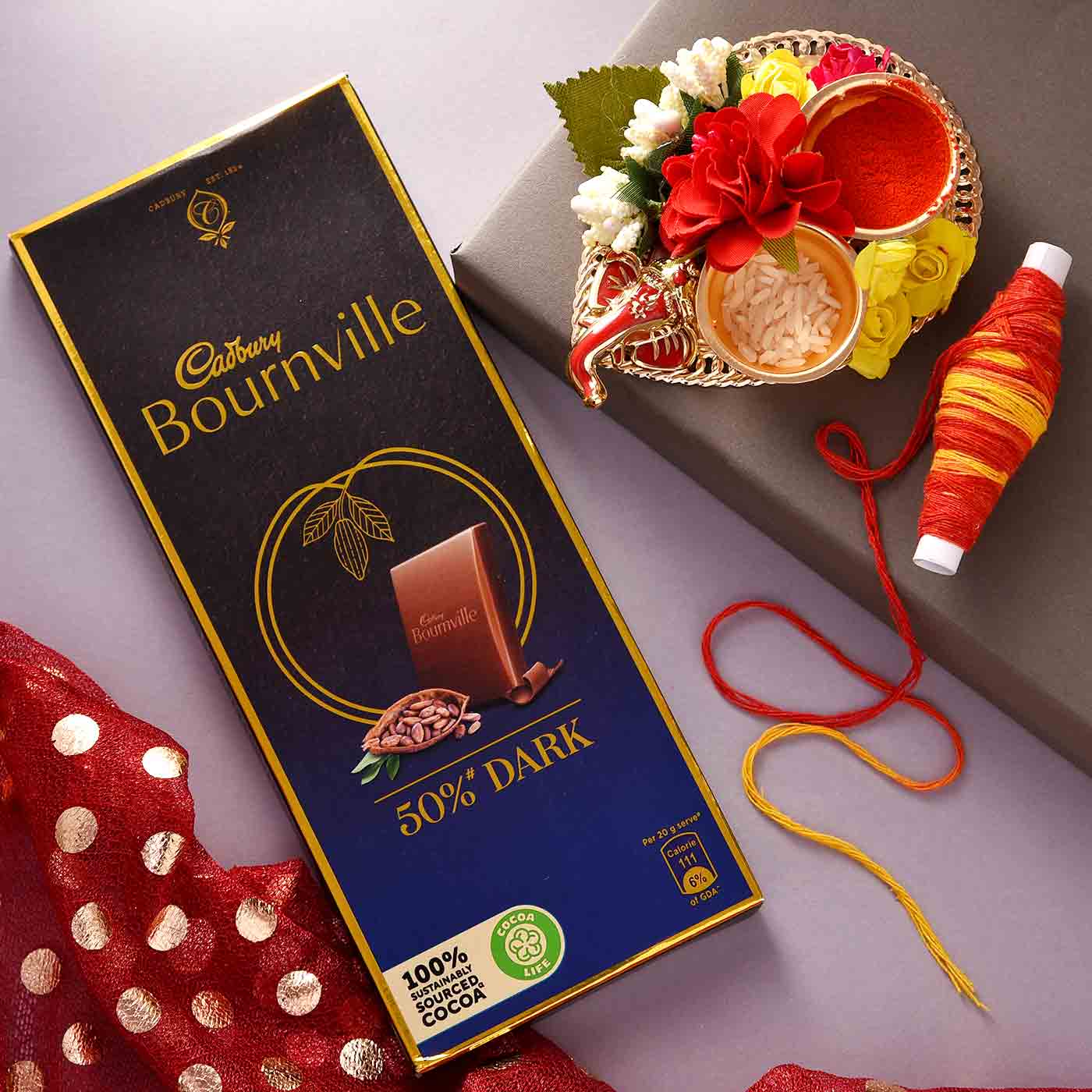 Bhai Dooj Hamper With Cadbury Bournville & Tikka Platter