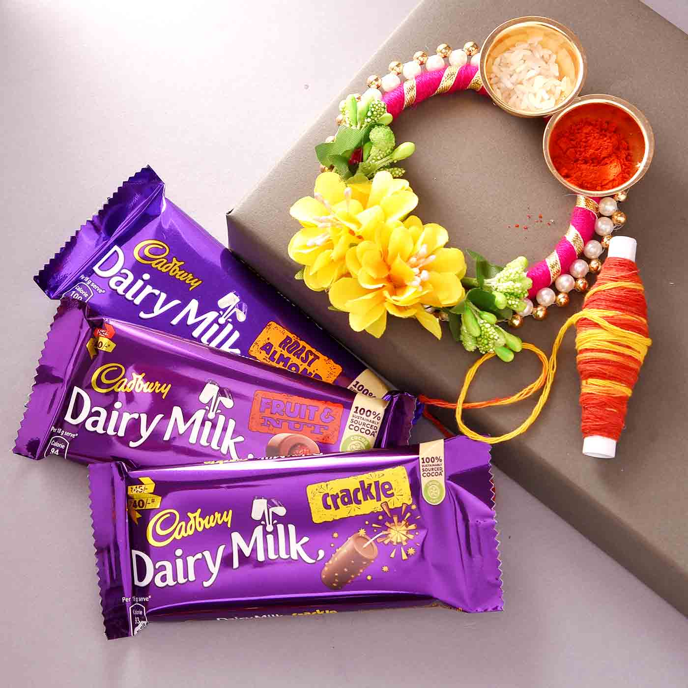 Bhai Dooj Tikka Holder With Dairy Milk-silk