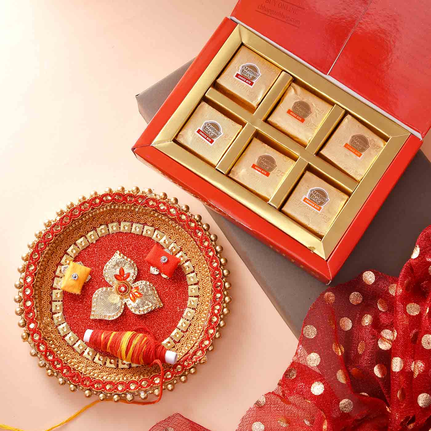 Pooja Thali With Chappan Bhog Mewa Bites