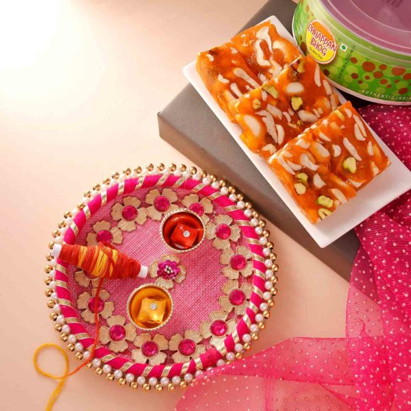 Bhaidooj Hampers Pooja Thali With Chappan Bhog Karachi Halwa