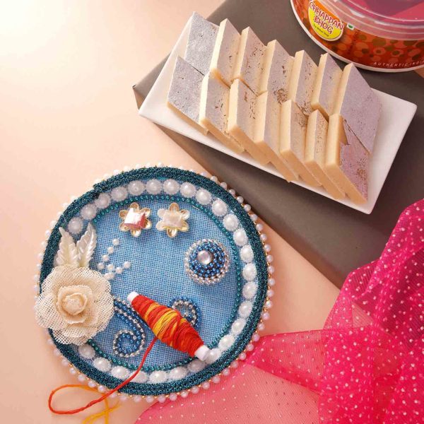 Bhai dooj Hamper Pooja Thali With Chappan Bhog Kaju Katli