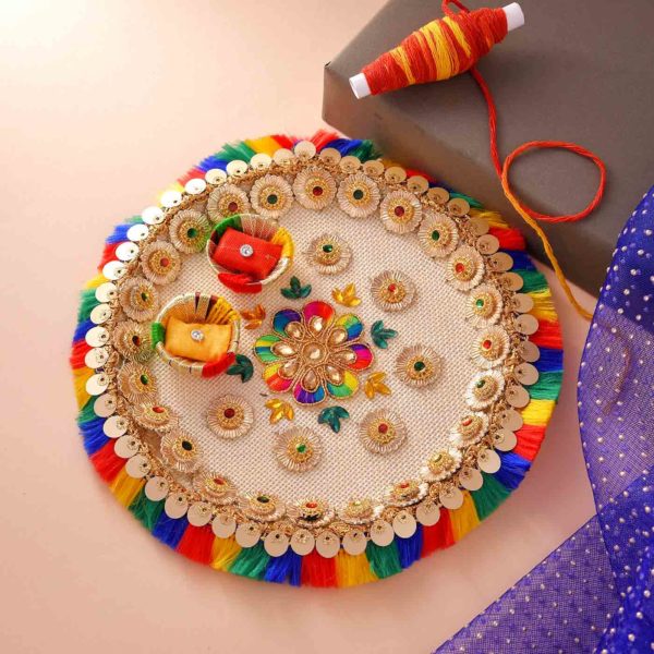 Bhaidooj Hamper Pooja Thali With Chappan Bhog Batisha Slice - Image 3