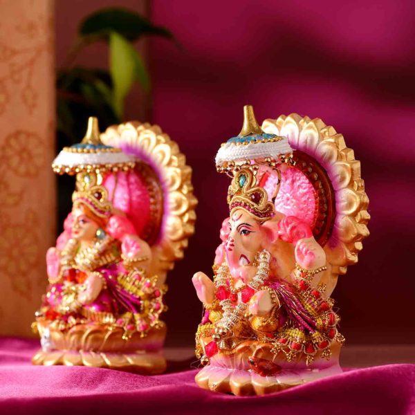 Terracotta Lakshmi Ganesh Set -3 - Image 3