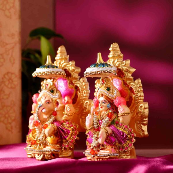 Terracotta Lakshmi Ganesh Set -4 - Image 2