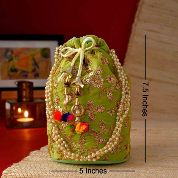 Traditional Karwachauth Embroidered Potli-Shringar Goodies & Dryfruits Hamper - Image 8