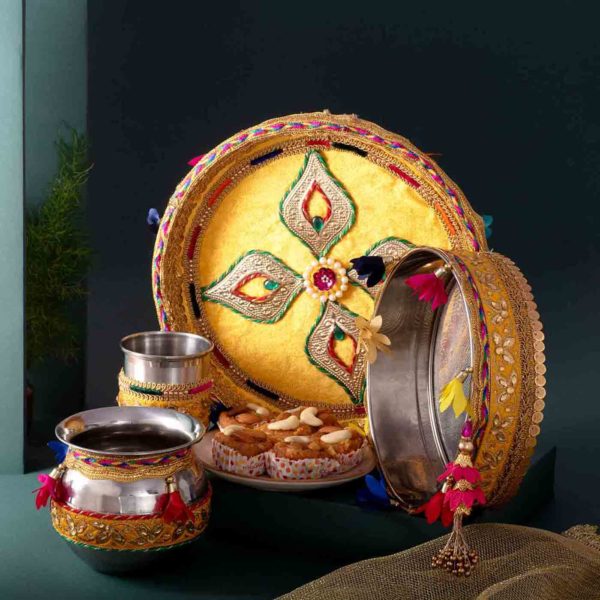 Karwachauth Thali & Badam Pinni Hamper