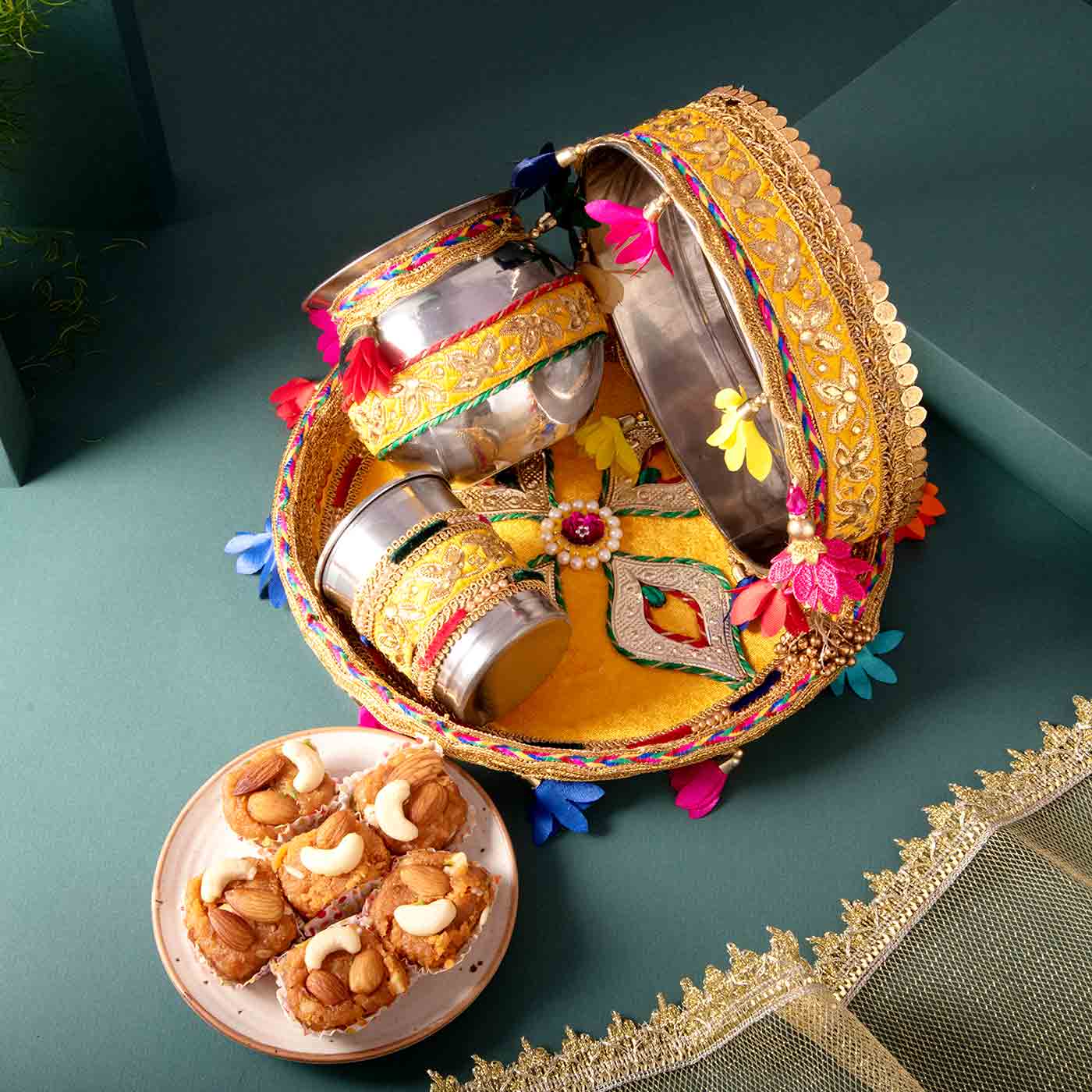 Karwachauth Thali & Badam Pinni Hamper