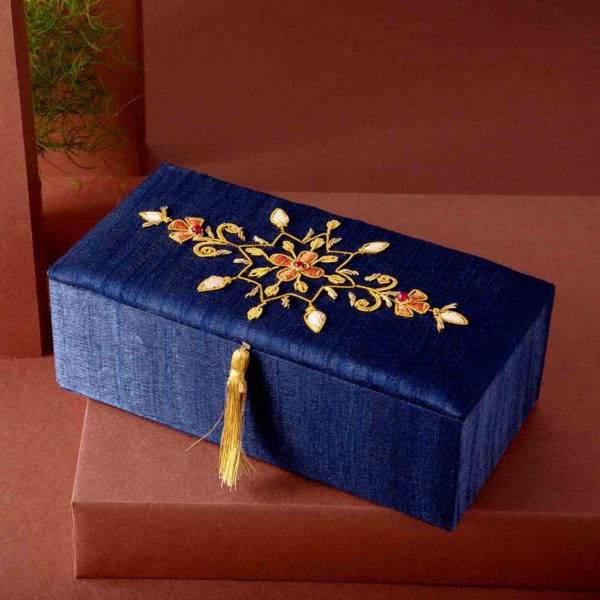 Embroidered Zari Jewellery Box  Gourmet Hamper - Image 4