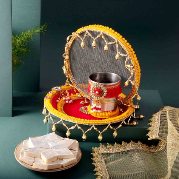 Karwachauth Thali Set & Kaju KAtli Hamper