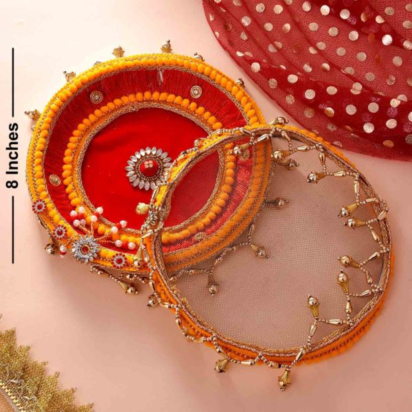 Karwachauth Thali Set & Kaju KAtli Hamper - Image 2