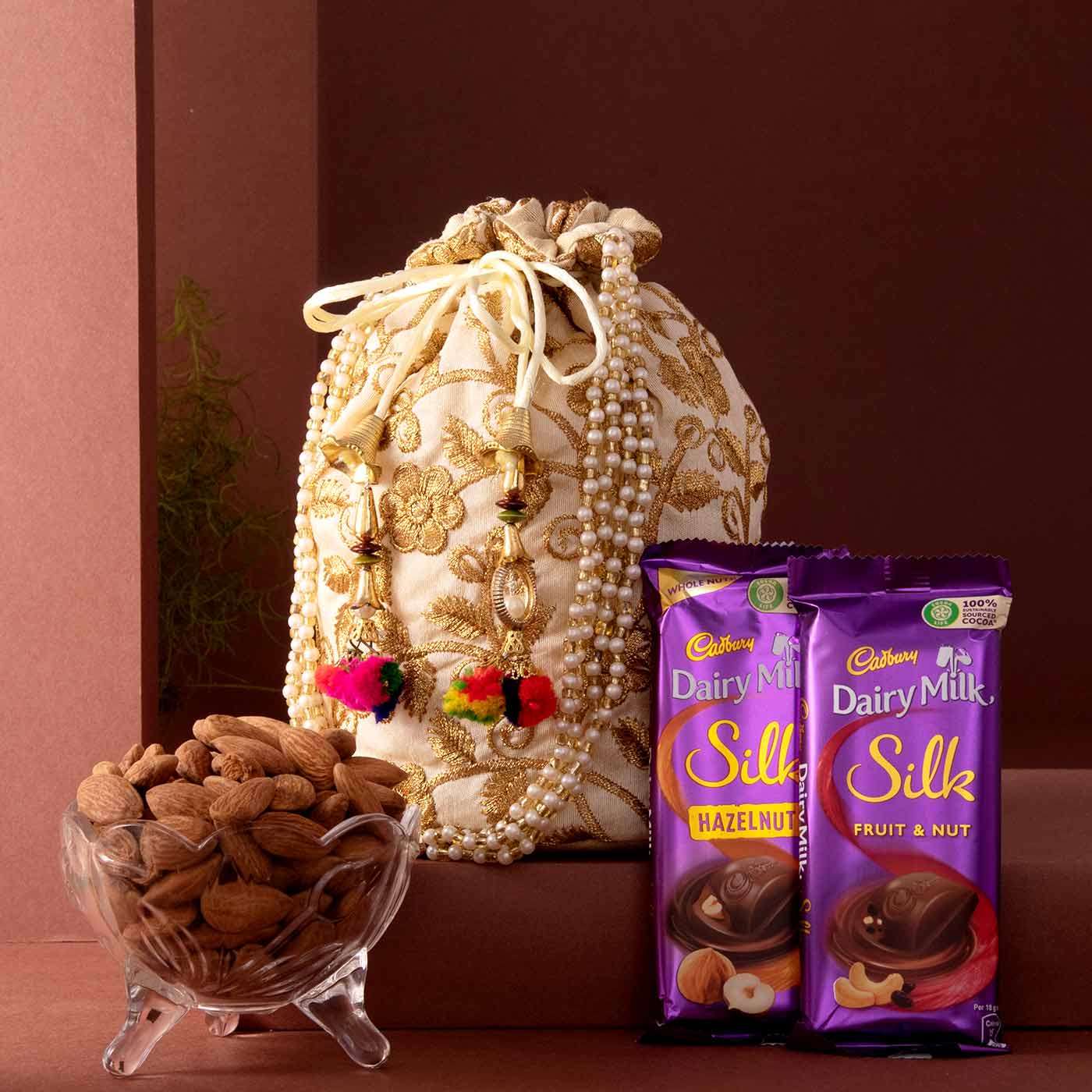 Potli Bag Chcolate Almond Hamper
