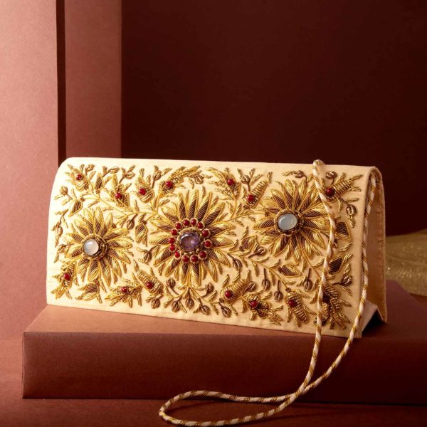 Hand Embroidered Zari Clutch-Temptation Hamper - Image 4