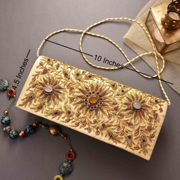 Hand Embroidered Zari Clutch-Temptation Hamper - Image 2