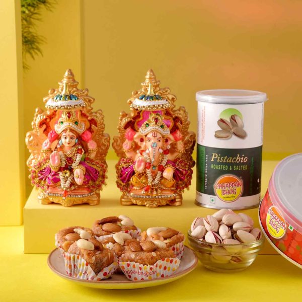 Lakshmi Ganesha Badam piini Pistachios Hamper