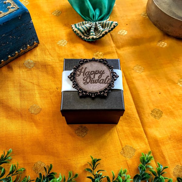 Twisty Exotic Chocolate Tower with Handpainted Diyas - Image 2