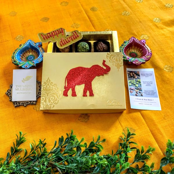 Handcrafted Fruit and Nut Bites with a Set of Handpainted Diyas