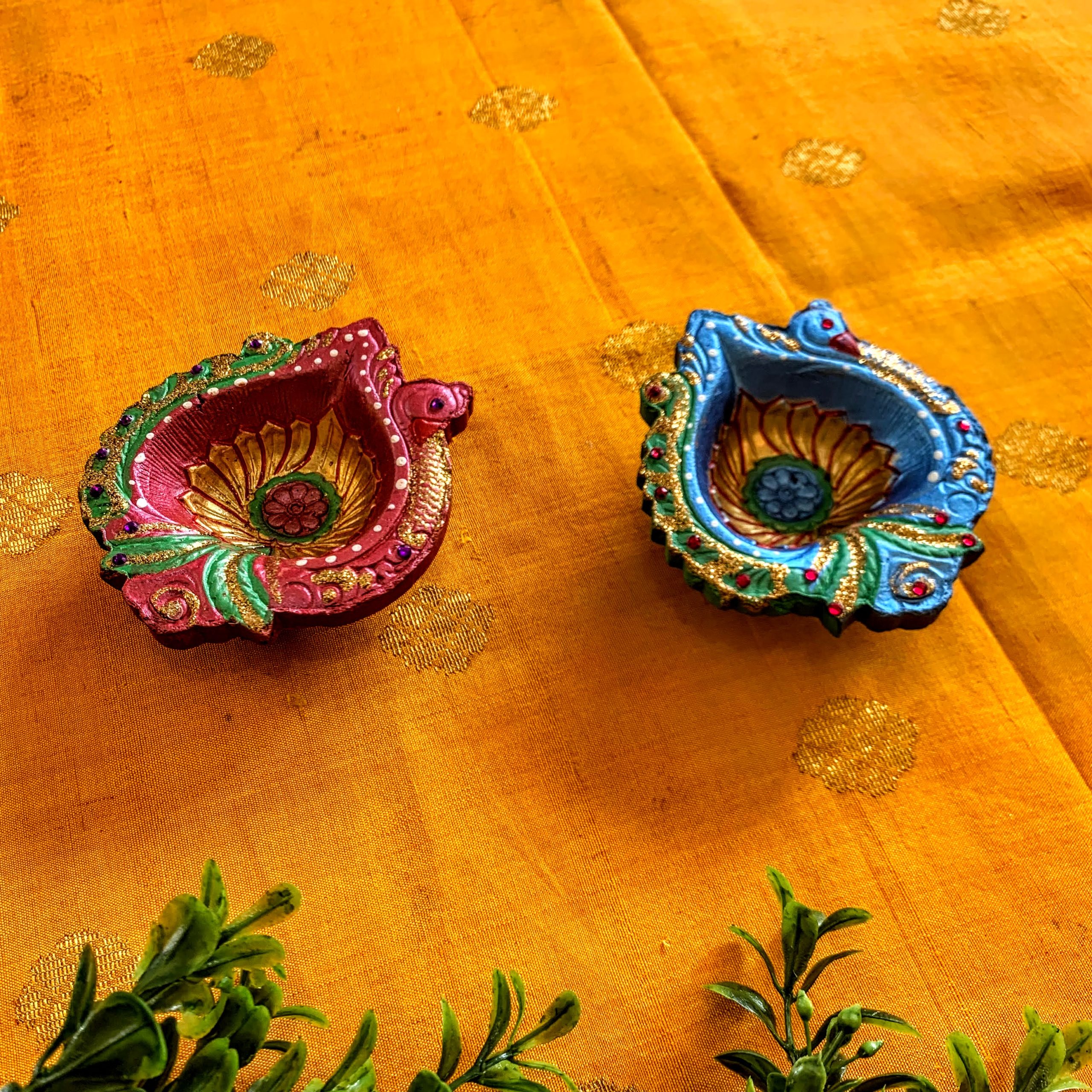Handcrafted Fruit and Nut Bites with a Set of Handpainted Diyas