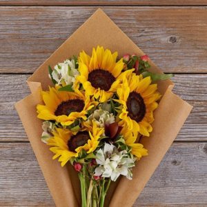 Cali Christmas Bouquet with Sunflowers in it