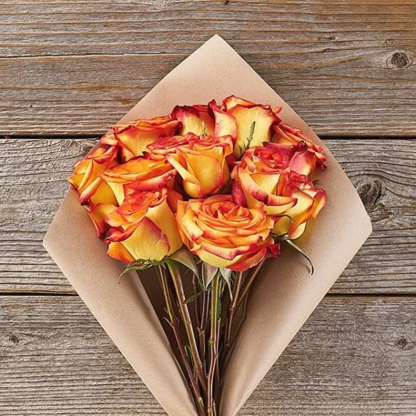 Fortified - This Classic-Sized Bouquet includes unique yellow & red two-tone color roses