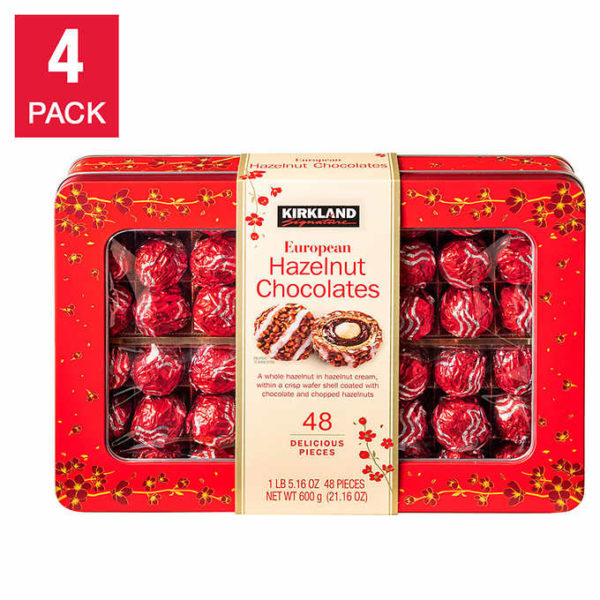 Kirkland Signature European Hazelnut Chocolates, 4-pack
