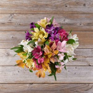Sprinkles Bouquet with rainbow colored alstroemeria.