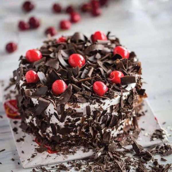 Exotic Black Forest Cake in a round shape