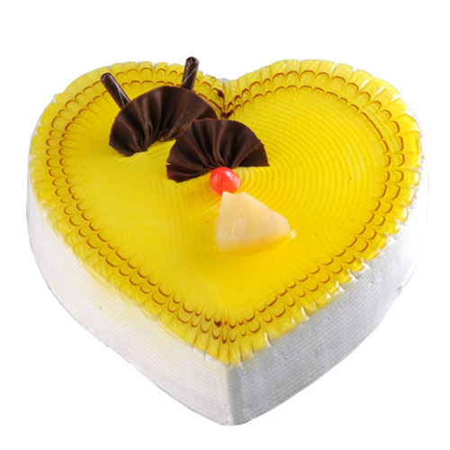 Pineapple Heart Shape Cake