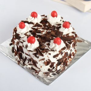 Cherry Black Forest Cake with delicious cherries on it
