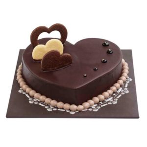 One Kg Eggless Heart Shape Chocolate Cake