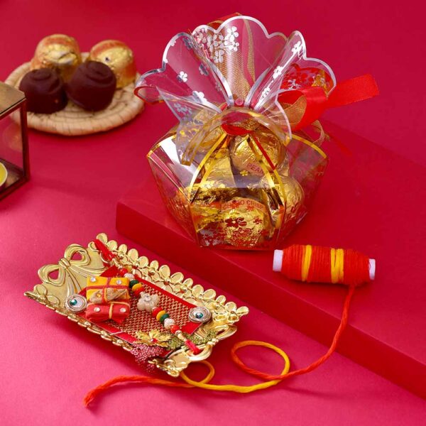 Bhaidooj Pooja Thali Tikka Tray & Assorted Chocolate Potli Pack