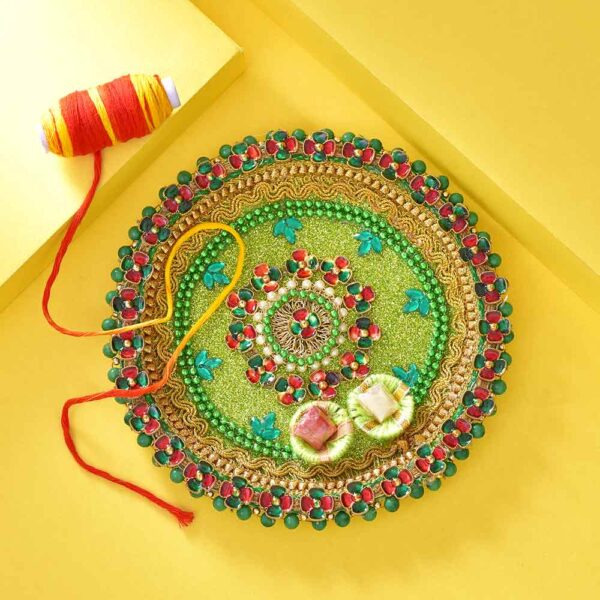 Bhaidooj Pooja Thali Handmade Chocolate Duo - Image 2