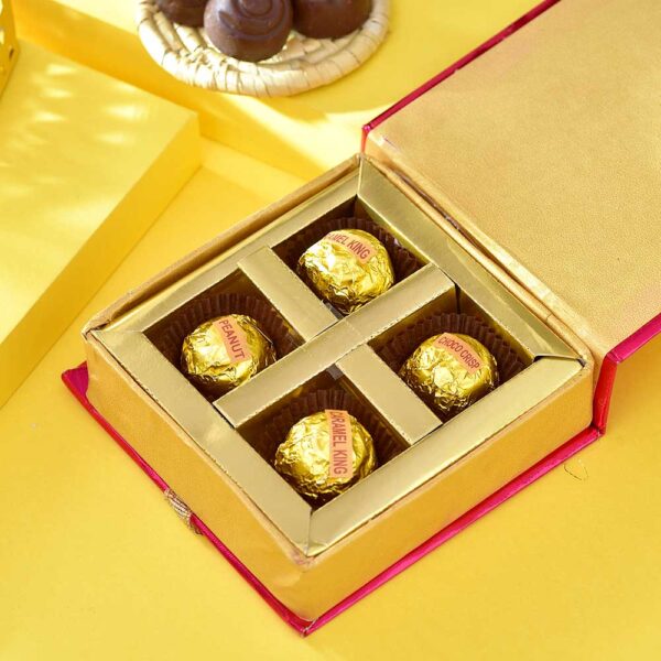 Bhaidooj Pooja Thali Handmade Chocolate Duo - Image 3