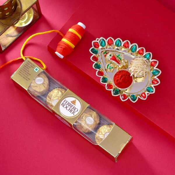 Ganesha  Bhaidooj Pooja Thali Ferrero Rocherr Duo