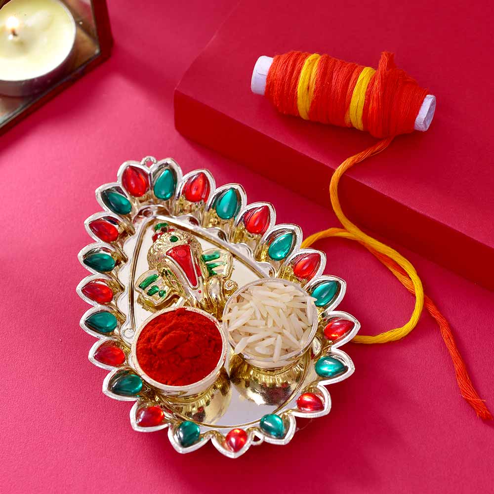 Ganesha  Bhaidooj Pooja Thali Ferrero Rocherr Duo