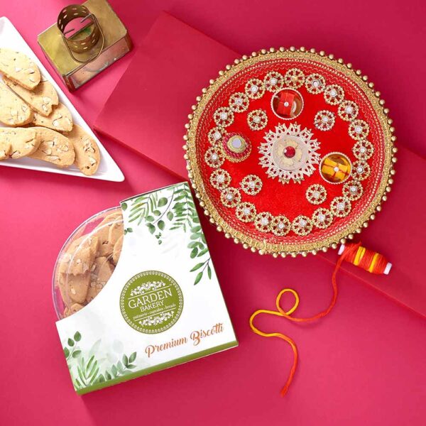 Bhaidooj Pooja Thali Almond Biscotti Combo