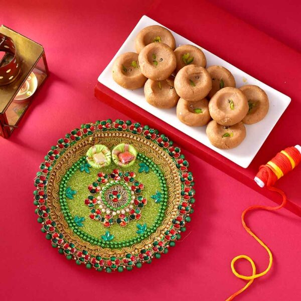 Bhaidooj Pooja Thali Mathura Peda Combo