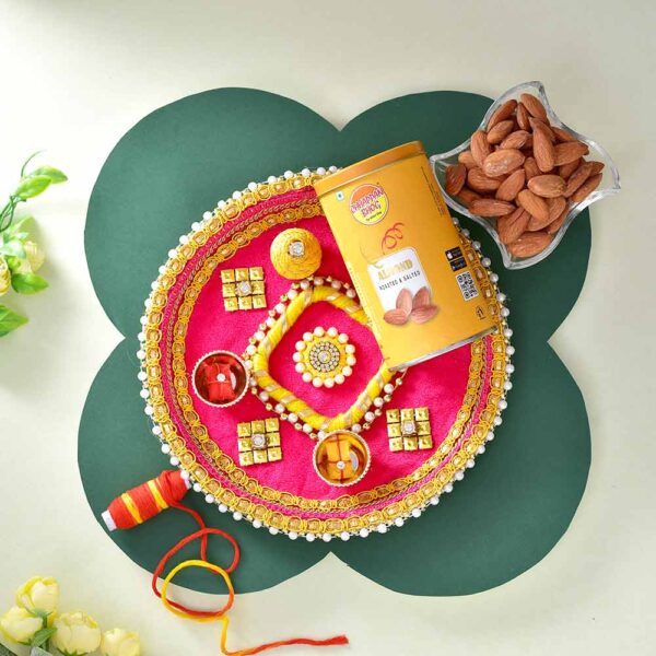 Bhaidooj Pooja Thali & Almonds Duo(USA,CANADA,UK)
