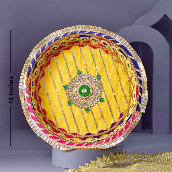 Traditional Karwachauth PoojaThali & Almonds Nuts Combo - Image 3