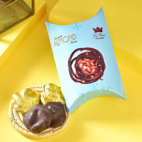 Bhaidooj Pooja Thali Handmade Chocolate Almond Rocks Combo - Image 3