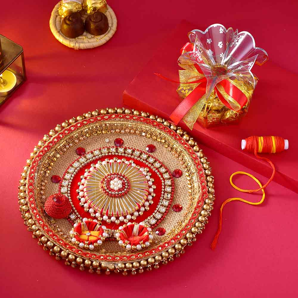 Bhaidooj Pooja Thali & Assorted Chocolate Potli Pack