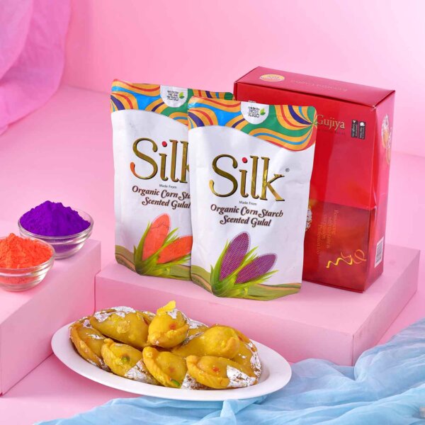 SILK  ORGANIC Corn Starch Scented Gulal & Paaghi Gujiyaq Duo