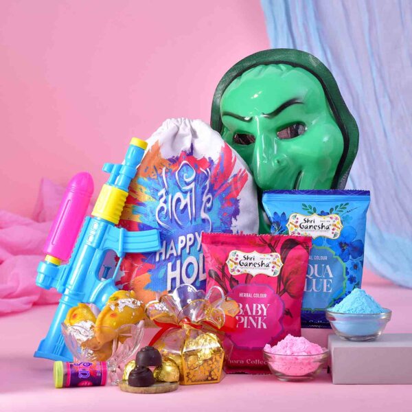 Holi Ghost Mask Gulal Potli Bag