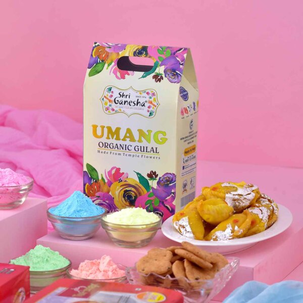 Snacks & Gujiya -Temple Flower ORGANIC Gulal Gift Pack - Image 4