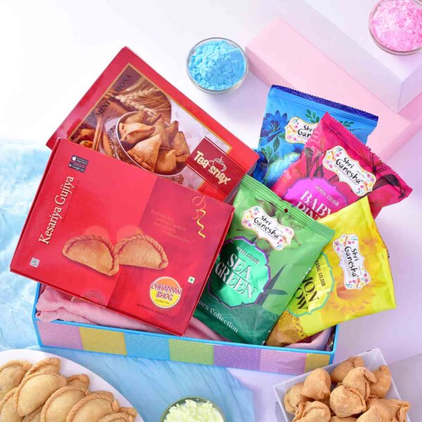 Snacks & Gujiya - HERBAL Amora Collection Gulal Gift Pack - Image 5