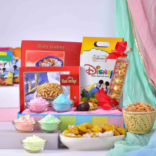 DISNEY Herbal Neon Fruit Gulal Gujiya Snack Hamper