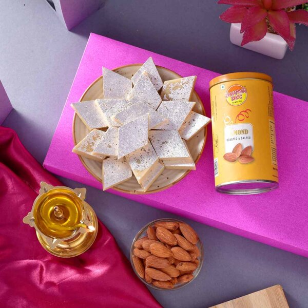 Brass Uddippi Deep , Kaju barfi & Almonds Trio  for usa - Image 5