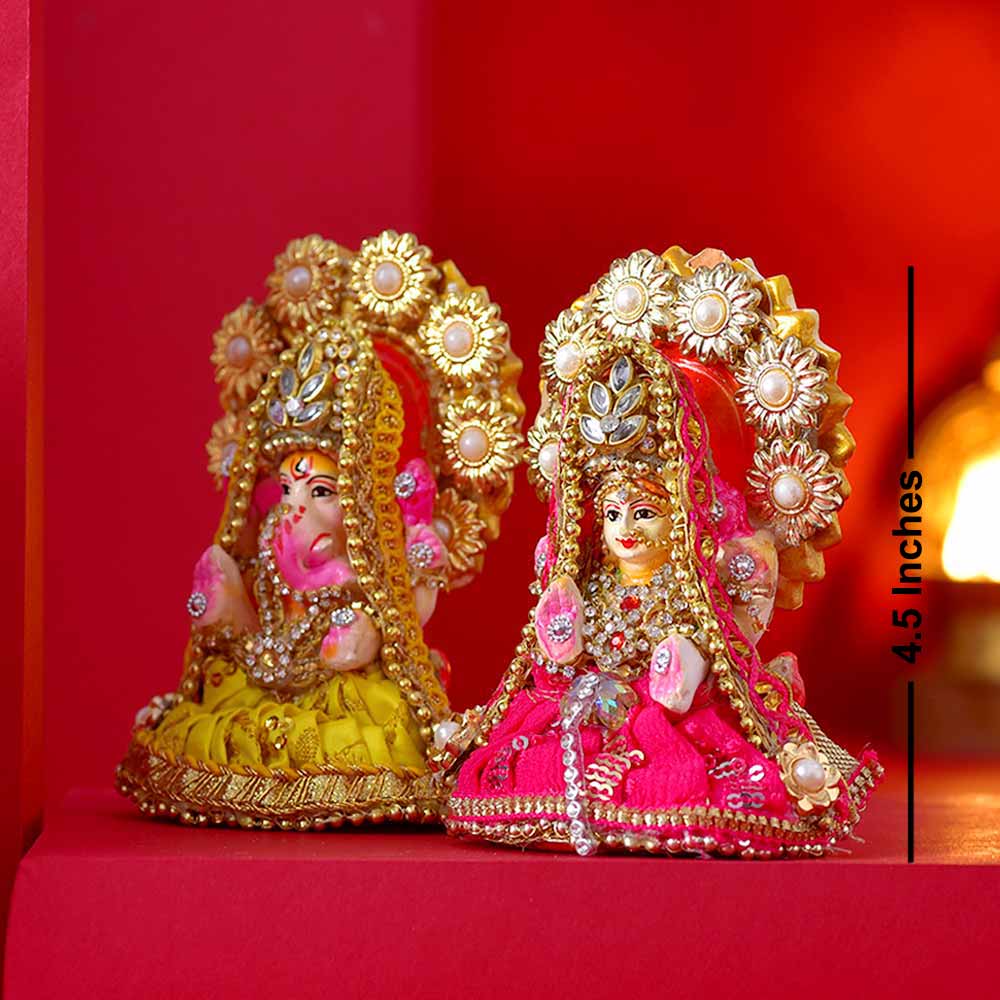 Terracotta Lakshmi & Ganesha Set -A for usa