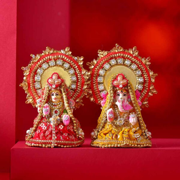 Terracotta Lakshmi & Ganesha Set -B for usa