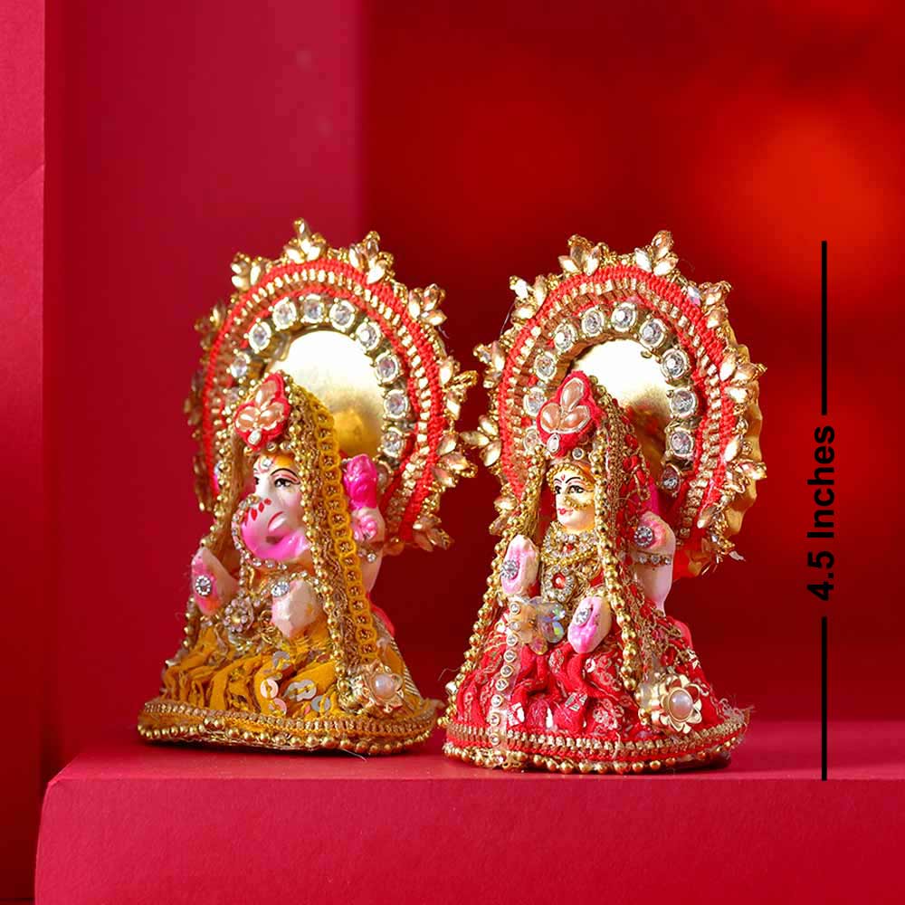 Terracotta Lakshmi & Ganesha Set -B for usa